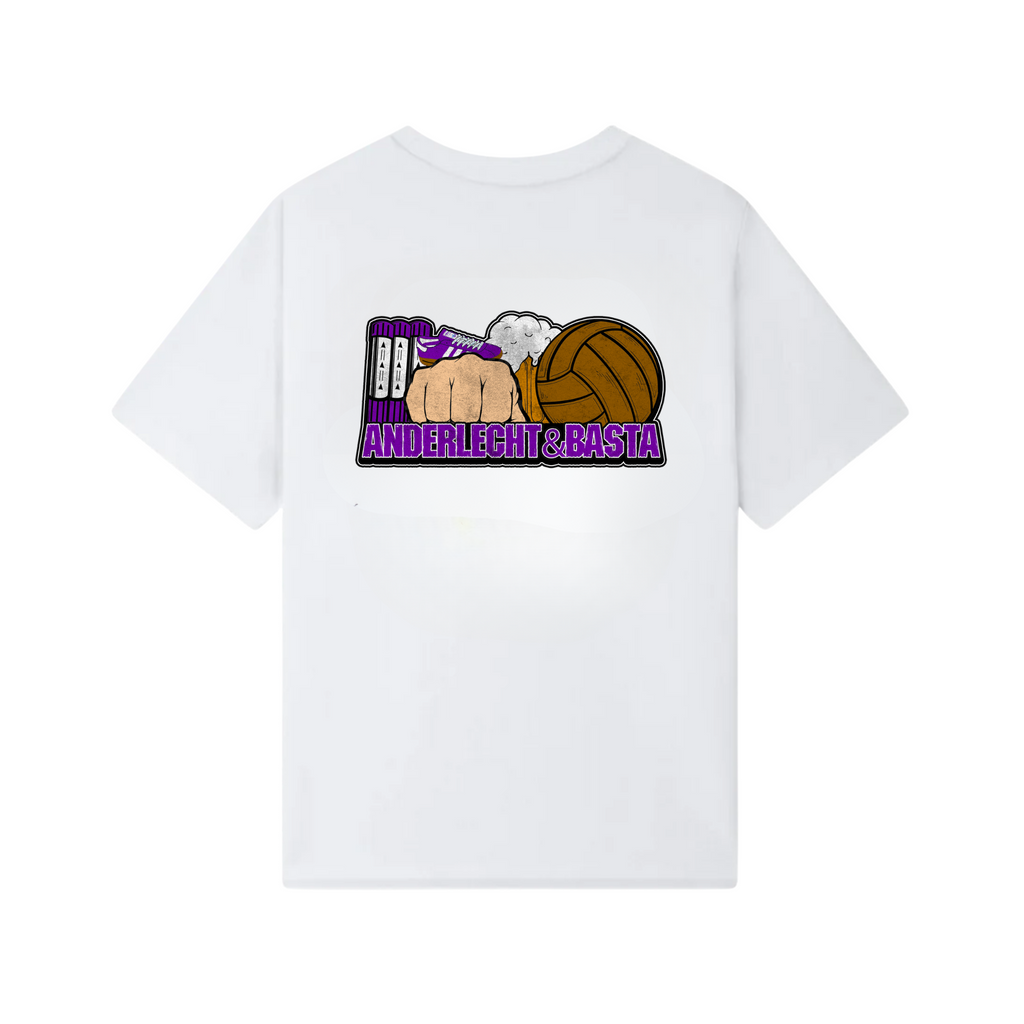 Anderlecht & Basta gear T-Shirt "Wit / Mauve" (Adult)