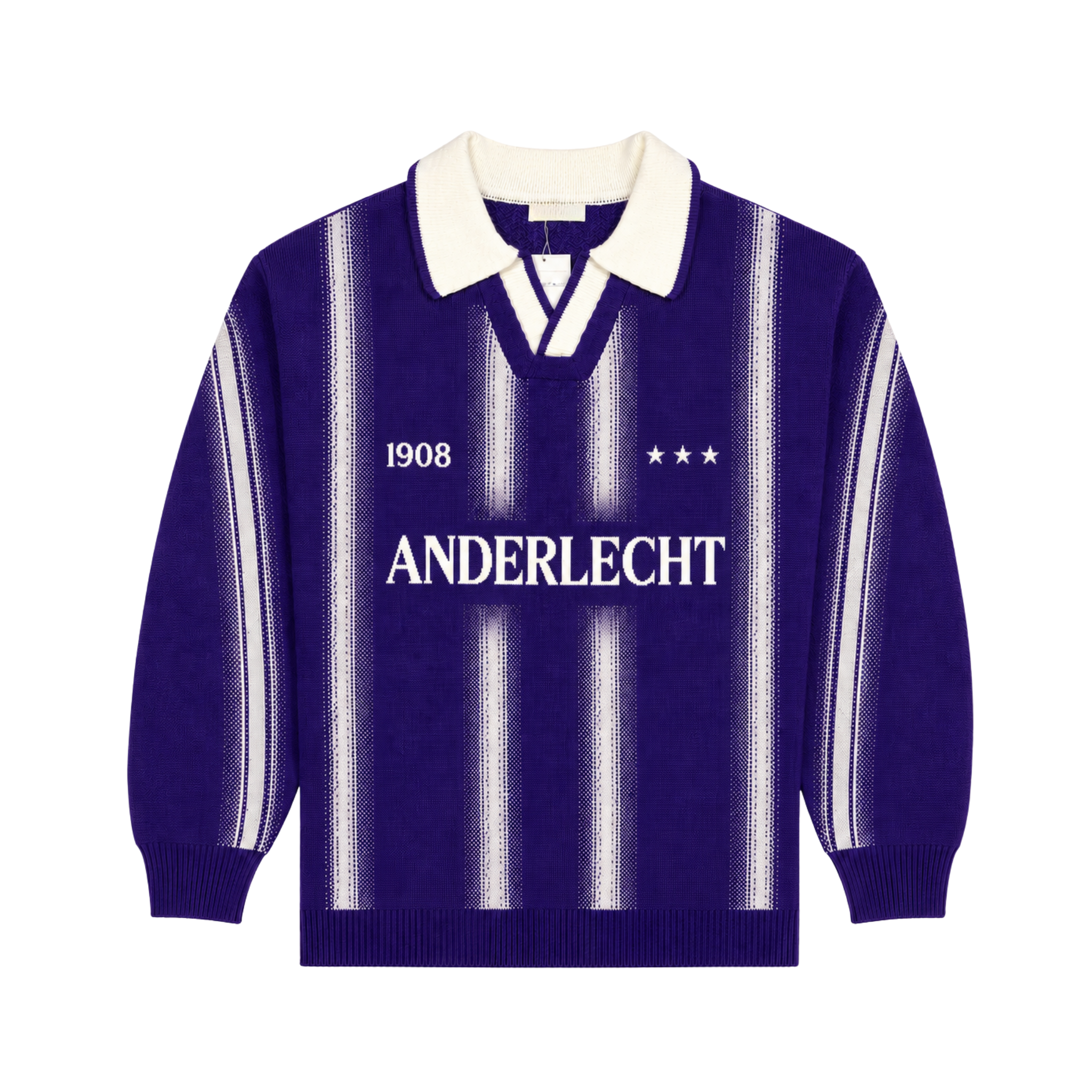 Knitted Retro Jersey Long sleeve "Mauve / Wit"